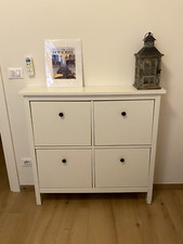 Scarpiera 4 scomparti bianca 107x22x101 cm