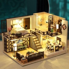 Casa delle bambole in miniatura in legno fai da te Yaxin Residence 3D edificio modello casa per regali