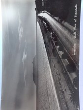 Cartolina Antica Terracina Viale Circe Al Tramonto Bianca E Nera