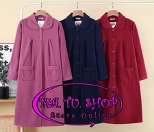 Vestaglia Invernale Abbottonata davanti Donna  in caldo Pile con Collo e Tasche