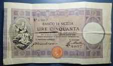 BANCO DI SICILIA Banconota da