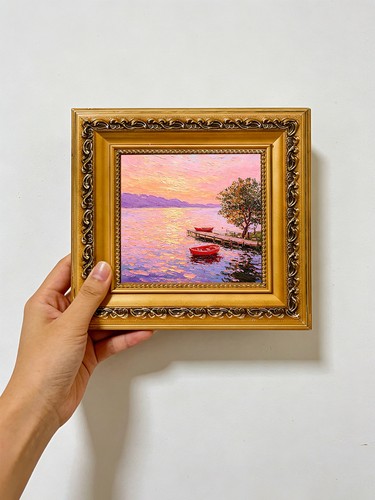 Dipinto olio originale rosa
