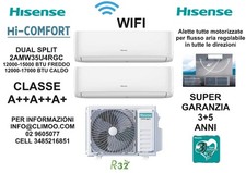 Climatizzatore Dual Split  Hi Comfort  Hisense 7000+7000 BTU 2AMW35U4RGC