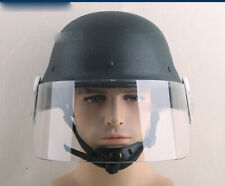 Caschi Tactical Airsoft Paintball Tipo M88 Antisommossa Acciaio + Maschera Trasparente