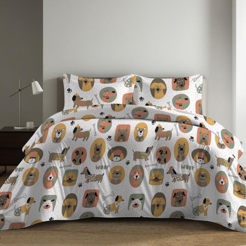 Copripiumino 100 cotone cani - cotone,