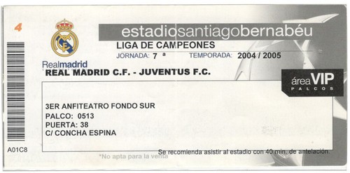 Biglietto real madrid juventus - madrid,