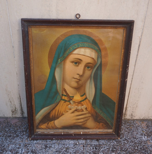 Quadro antico cuore maria - quadro, di