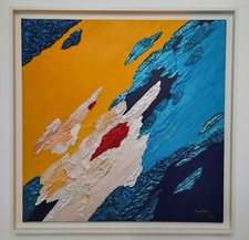 Tecnica Mista su Tela 60x60 cm (cornice legno 67x67 cm) quadro astratto moderno