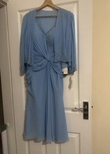 Abito e stola blu donna Veni