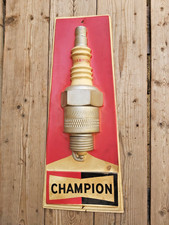 Insegna pubblicitaria Candela Champion garage officina vintage auto moto d'epoca