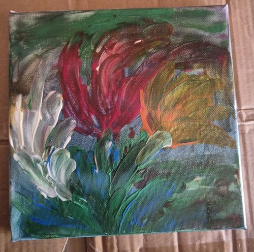 Fiori dipinto olio - fiori, su