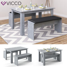Tavolo set Tavolo gruppo Tavolo da pranzo con panche Sentio Cemento Vicco