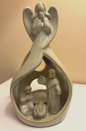 Statuina angelo presepe - , maria