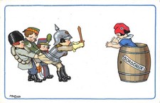 A5503) WW1 SATIRICA DI BERTIGLIA BOTTE DI VINO BORDEAUX