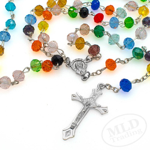 Collana rosario arcobaleno - rosario,