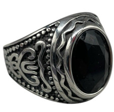 ANELLO PIETRA NERA OVALE DI