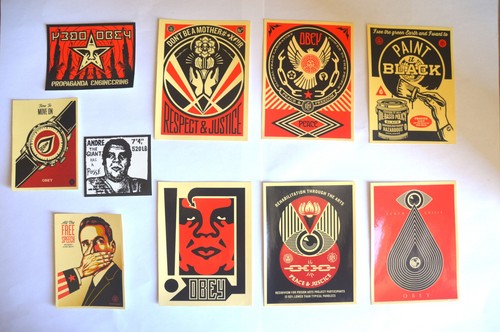 Lot stickers shepard fairey - stickers,