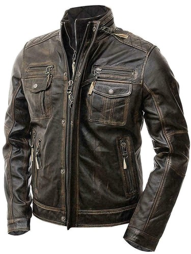 Giacca pelle uomo moto