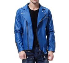 Giacca Motociclista Uomo Blu