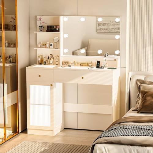 Scrivania vanity con grande - scrivania,