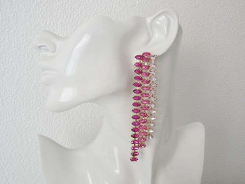 Orecchini strass rosa - strass,