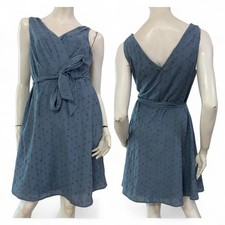 DKNY Vestito abito bianco celeste polvere in pizzo sangallo Tg EUR 40