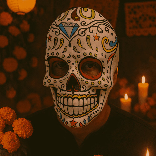 Maschera decorata teschio - maschera,