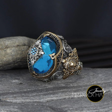 Anello Uomo Pietra Acquamarina