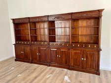 libreria notarile a massello intagliata alta falegnameria 