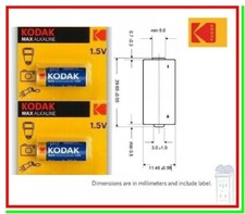 2 Pila Batteria KODAK LR1 N MN9100 E90 4001 KN AM5 810 LR1G LR1SG 114 910A