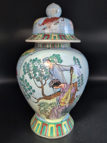 Vaso potiche cinese dipinto - vaso,