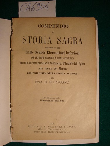 Compendio storia sacra - storia,