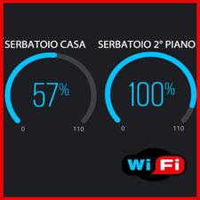 Indicatore Livello Acqua Serbatoi Cisterne per 2 Serbatoi Separati  Sensore WiFi