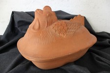 PENTOLA in terracotta CON COPERCHIO a forma di GALLO Vintage CASSERUOLA ceramica