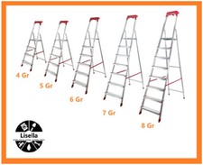 Scala Scaletta in Alluminio 4 5 6 7 8 gradini pieghevole domestica leggera
