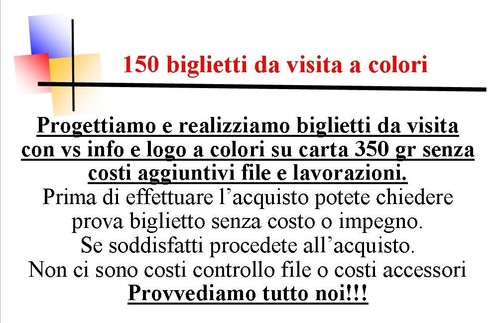 150 biglietti visita stampa - biglietti, da