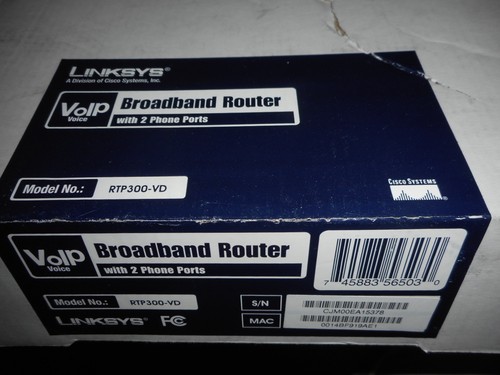 Linksys modello rtp300 - modello, rtp300-vd