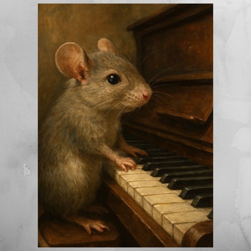 Topo suona pianoforte poster - topo,