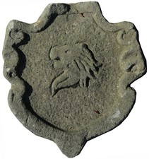 Stemma in pietra testa di leone - Stone coat of arms lion head 5772