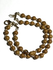 BRACCIALE MULTIPLO CON PERLE E CRISTALLI LUNGO 20 CM