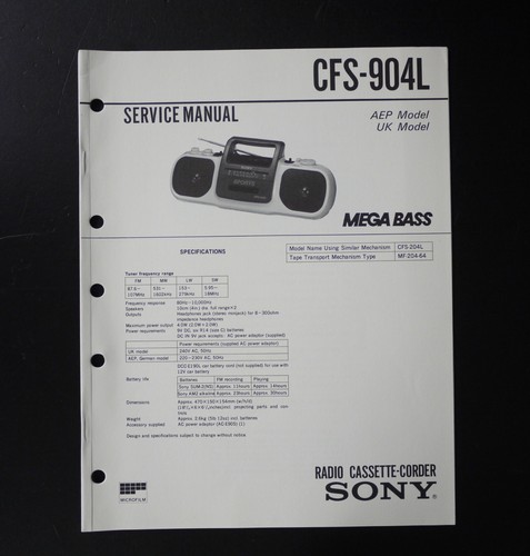Originale sony cfs 904l - sony, radio