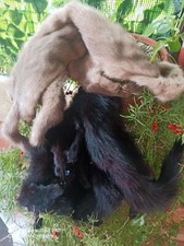 2 colli visone doppio stola  grigio E nero mai usato piu di 160cm prezzo per 1