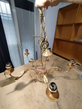 Leone Aliotti BL605XT - Lampadario 5 bracci cristallo e ottone finitura oro 18