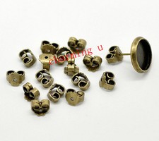 40pz Ferma orecchini  Farfalla  6x5mm monachelle colore bronzo nickel free