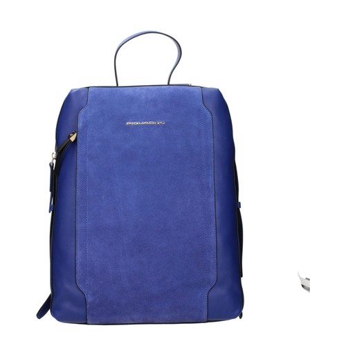 Piquadro blue leather backpack - blue,
