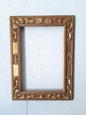 CORNICE SPECCHIERA IN PASTIGLIA LACCATA D'ORO ANNI 50/60 IN STILE BAROCCO