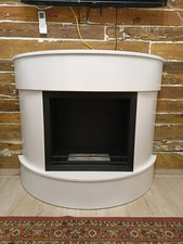 Camino a bioetanolo in legno bianco con bruciatore