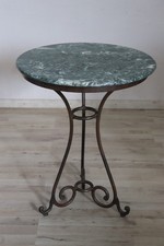 Tavolino vintage in ferro e marmo, Italia anni '80