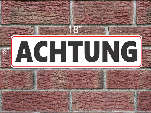 Attenzione 6x18 metal sign - 6x18,
