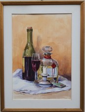 RONTANI SIVIA - ACQUARELLO SU CARTONCINO - CM 50x35 - FIAMMIFERI - 1985